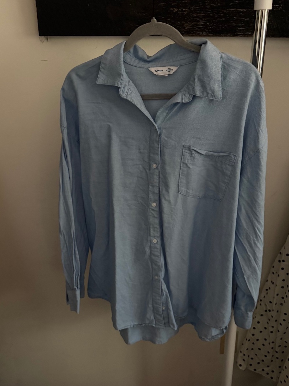Old Navy Light Blue Boyfriend Button-Down Shirt – Size Large